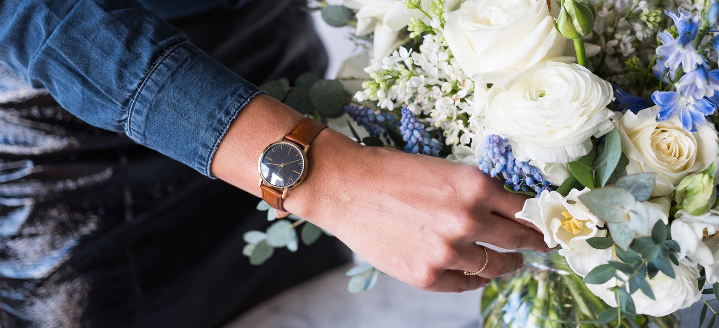 T3016 | Gold, Black & Tan Watch