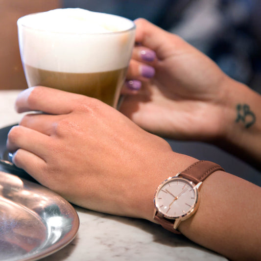 T3014 | Rose Gold & Tan Watch