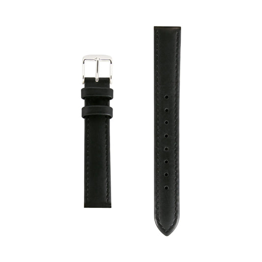 15mm - Black Italian Leather Small Watch Strap