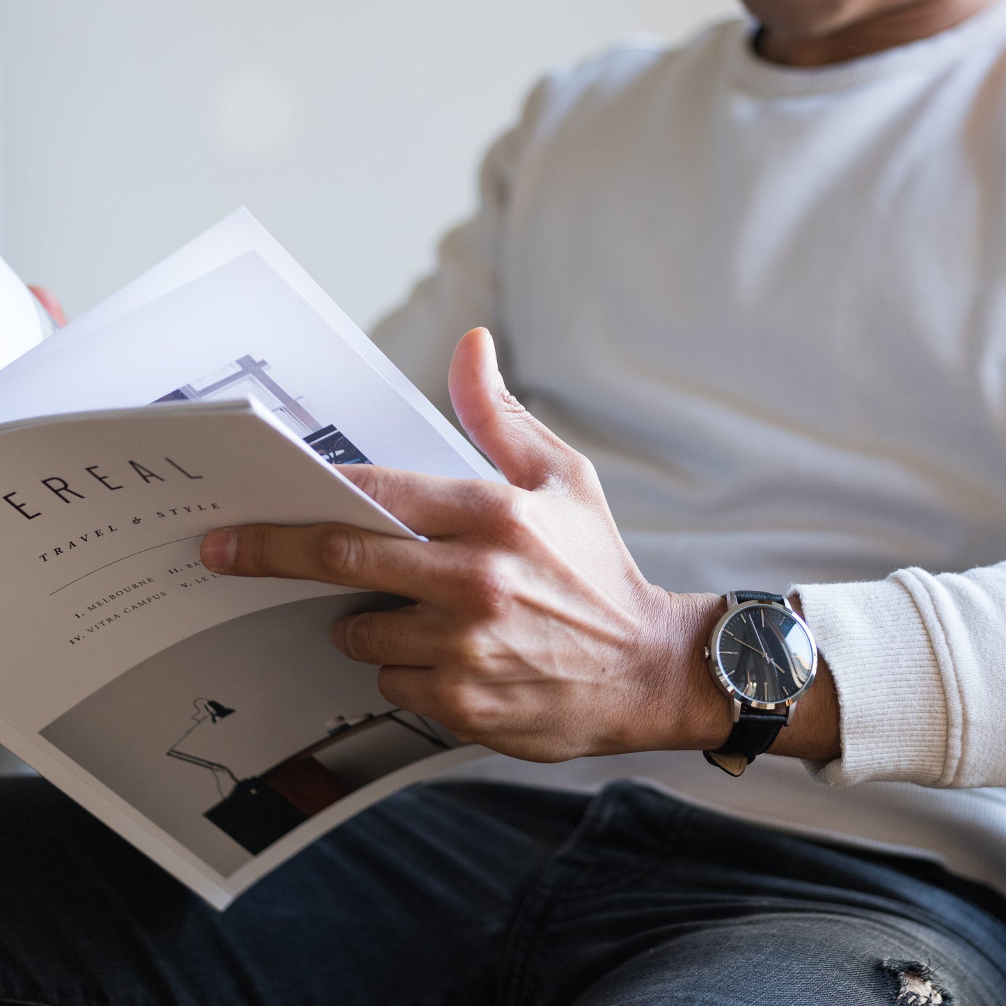 T4210 | Silver & Black Watch