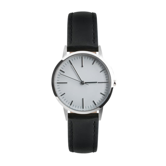 T3005L | Silver, Grey & Black Leather Watch