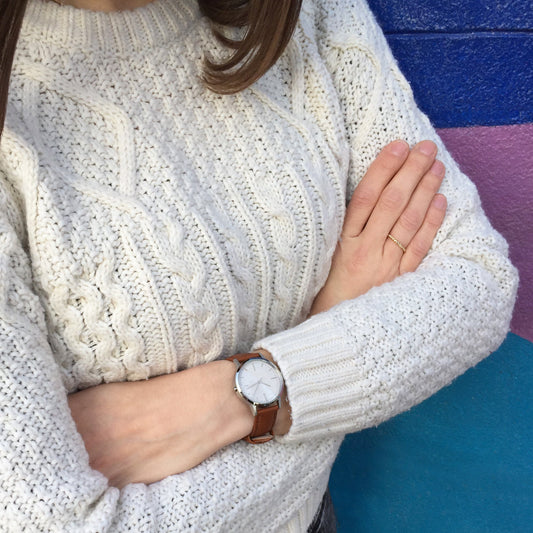 T3006 | Silver & Tan Watch