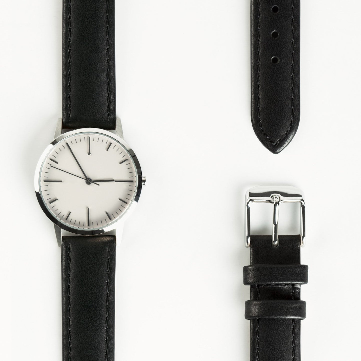 T3008 | Silver & Black Women's Watch