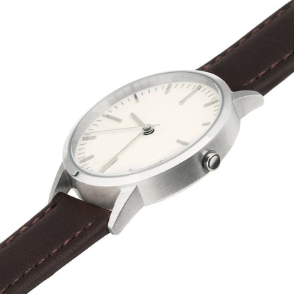 T3009 | Silver & Dark Brown Watch