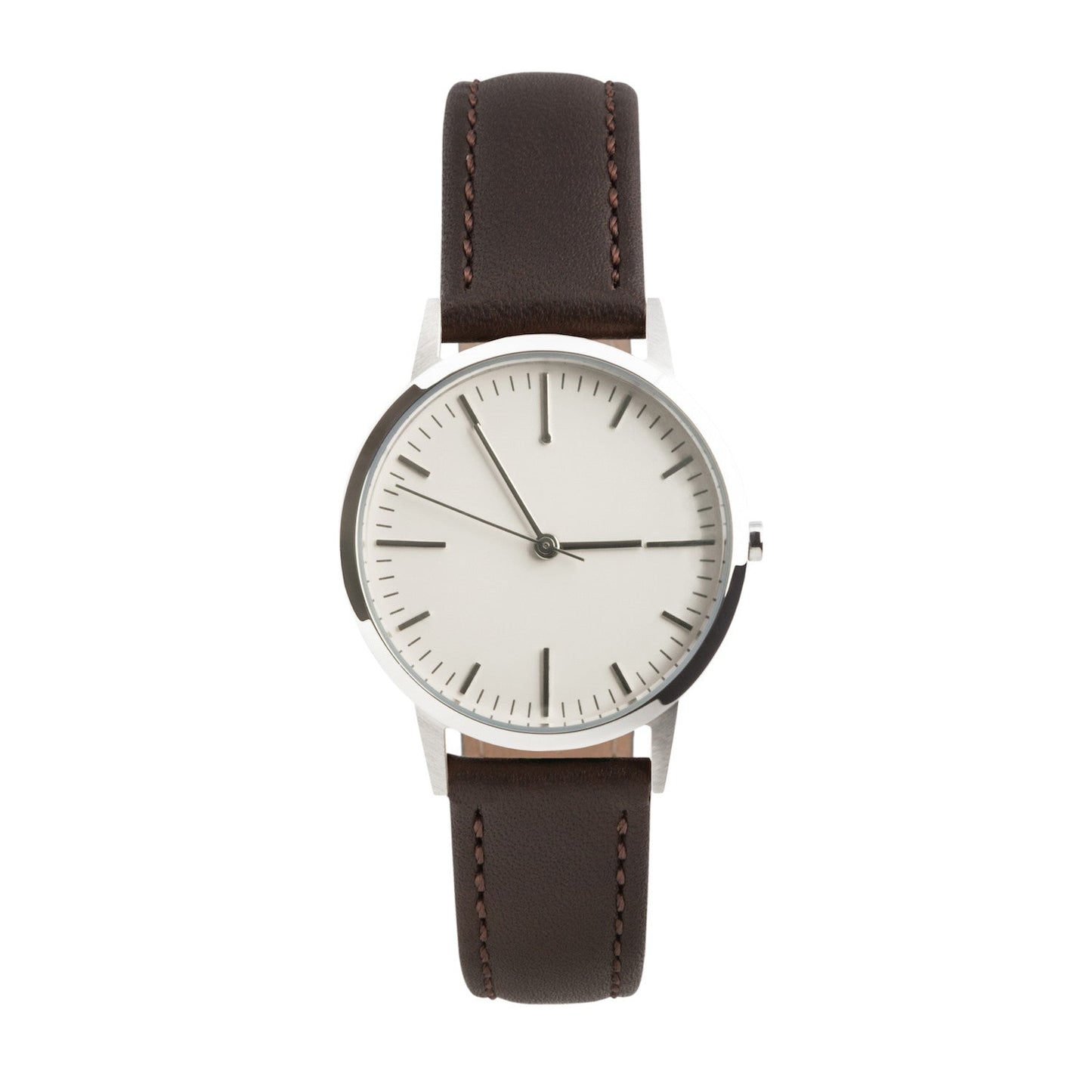 T3009 | Silver & Dark Brown Watch