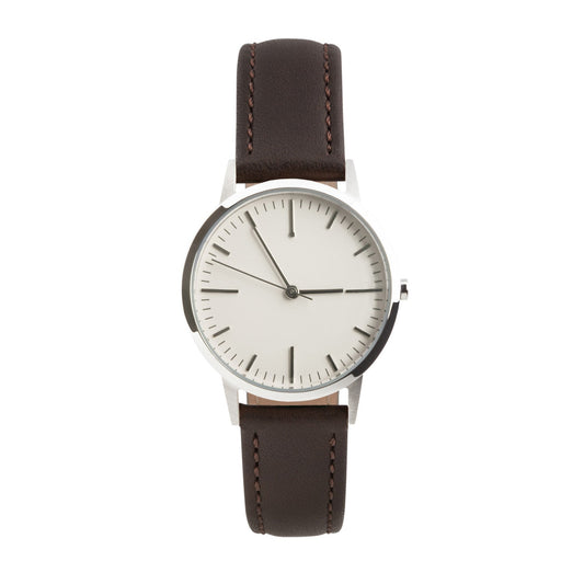 T3009 | Silver & Dark Brown Watch