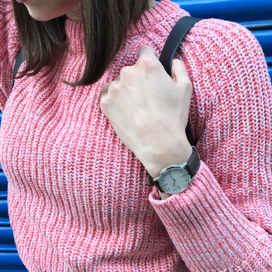 T3009 | Silver & Dark Brown Watch