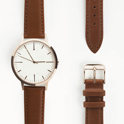 T4002 | Rose Gold & Tan Watch