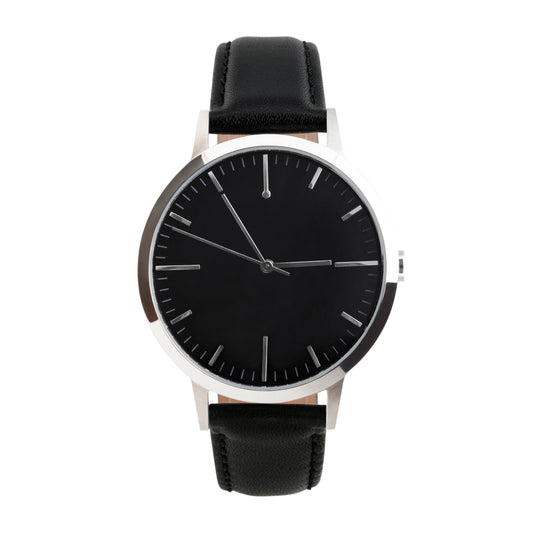 T4210 | Silver & Black Watch