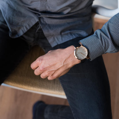 T4015 | Rose Gold & Black Watch