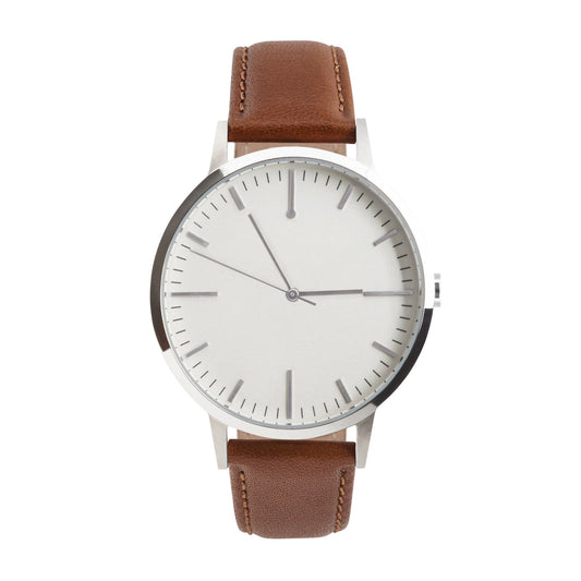 T4206 | Silver & Tan Watch