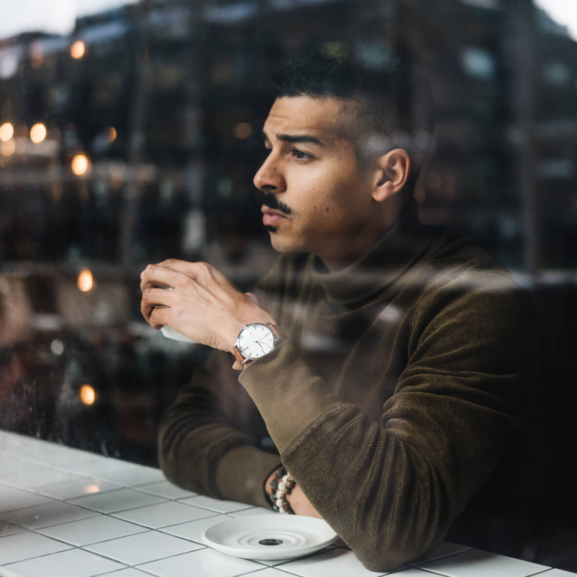 T4206 | Silver & Tan Watch