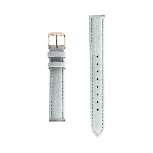 15mm - Grey Italian Leather Small Watch Strap
