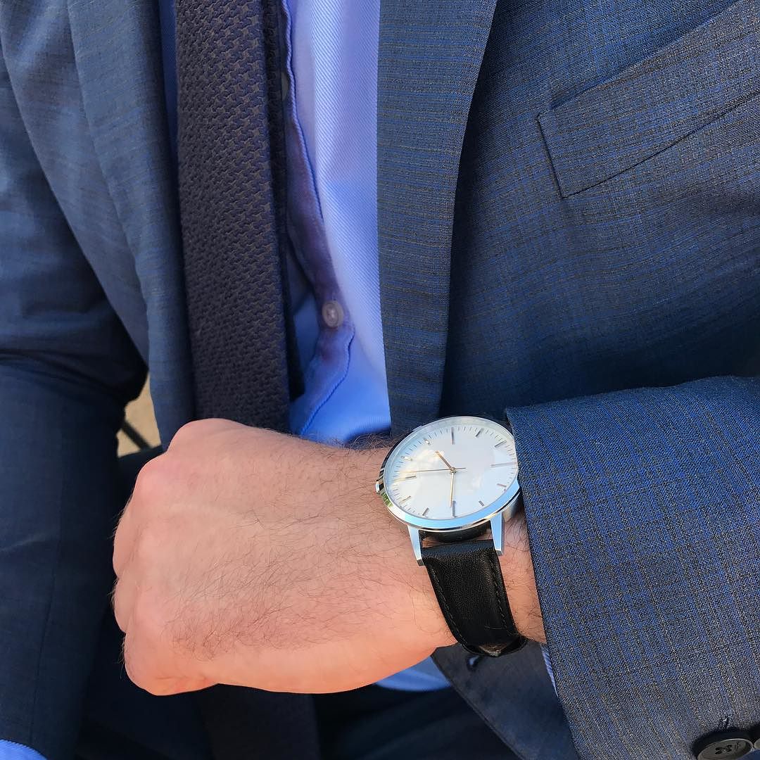 T4208 | Silver & Black Watch