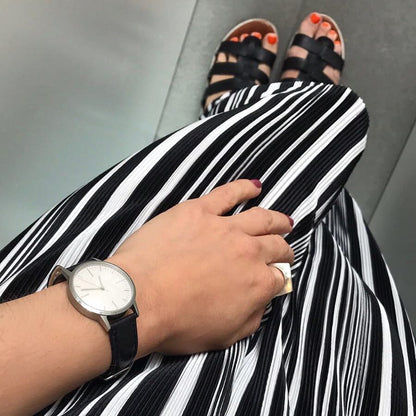 T3008 | Silver & Black Women's Watch